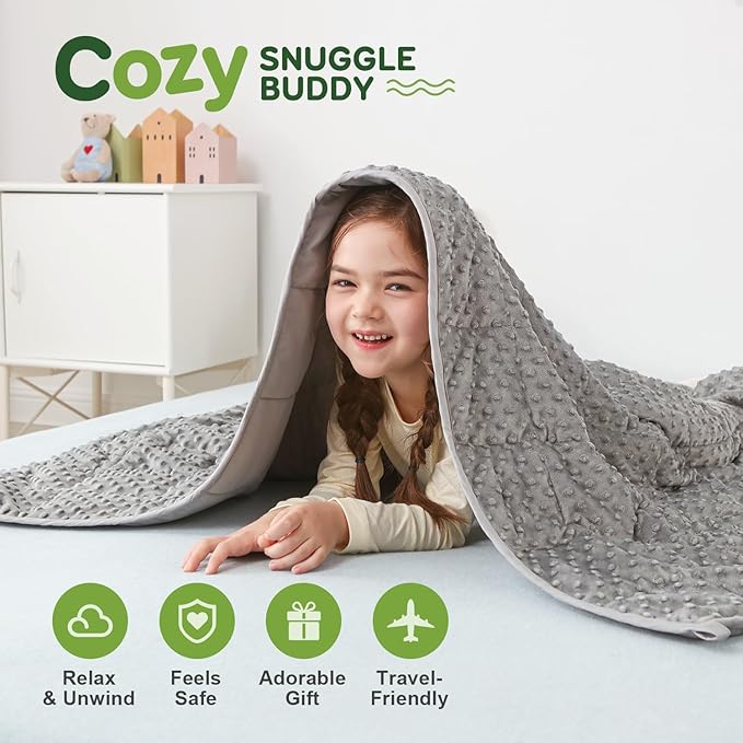 Sivio Weighted Blanket, Weighted Blanket,Soft and Cozy Cooling Heavy Blankets, Calm and Nap, School and Home, 3lbs 36 x 48inches, Grey