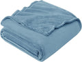 Hansleep Fleece Washed Blue Throw XL Blanket, Super Soft Flannel Fuzzy Plush Cozy Blanket for All Seasons, Washed Blue, Throw XL 50x70 Inches