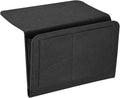 PATIKIL 13in Bedside Caddy, Bed Caddy Bedside Organizer Hanging Soft Felt 5 Pockets Bed Pockets Bedside Storage Organizer Remote Control Holder for Bedroom Phones Glasses, Black
