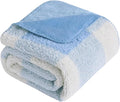 LURKA Checkered Sherpa Fleece Throw Blanket – Soft and Cozy, Medium Weight for All Season, Plush Throw for Couch, Bed & Pets, Glacier, 50x60 Inches