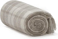 Americanflat 50x60 Throw Blanket - Soft and Breathable Cotton Throw Blanket for Couch, Bed, Chair - Decorative Blankets Perfect for Home, Office, or Outdoor Use - Cream and Beige Plaid Design