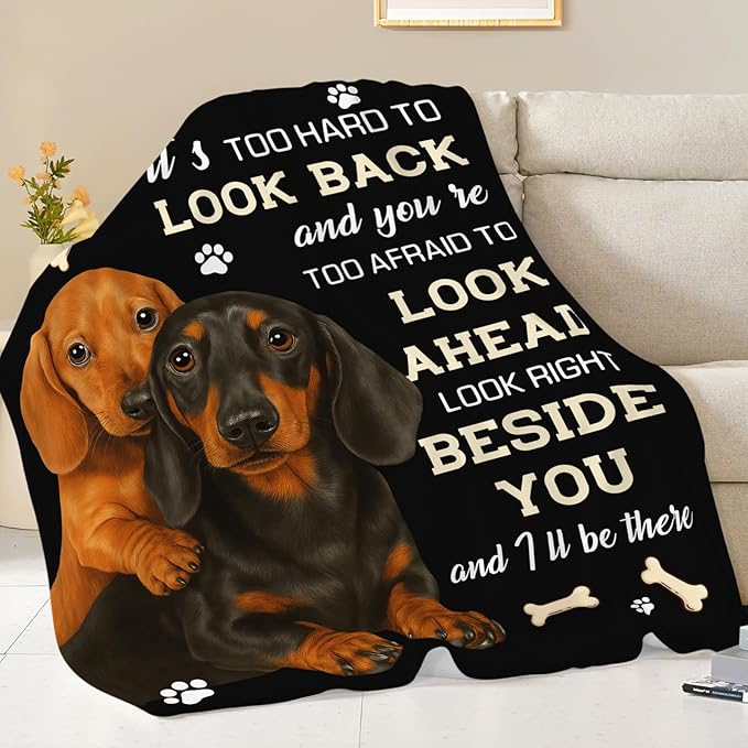 Dachshund Blanket for Girls Women Boys Men Adults Kids Soft Cozy Fleece Wiener Dog Throw Blankets Sausage Dog Lovers Gifts Warm Flannel Plush Lightweight Decor for Couch Bed Sofa 60"X50"