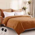 Heated Blanket Queen Size - Dual Controllers Electric Blanket Queen with 9 Heat Settings & 10 Hour Auto Off,Overheat Protection,Machine Washable 84"x90"(Cocoa Brown)
