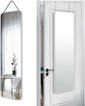 47x14 Mirror Full Body Length Door Hanging/Rope Hang/Wall Mounted Metal Frame Rectangle Mirrors for Bedroom Bathroom Dressing Living Room 47 inch Silver