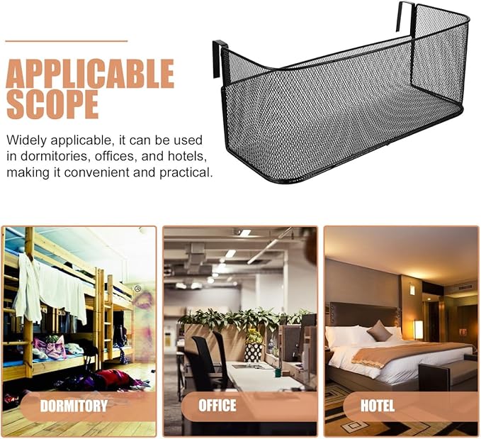 Cabilock Hanging Storage Basket Bedside Organizer 14.76X6.49X6.10In Mesh Holder for Dorm Room Office Bedside Storage with Phone Book Snacks Pocket