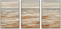 MUDECOR Framed Wall Art Print Set Neutral Coastal Seascape Minimalist Ocean Waves and Sandy Shore Illustrations Modern Art Boho Decorative for Living Room, Bedroom, Office - 24"x36"x3 WHITE