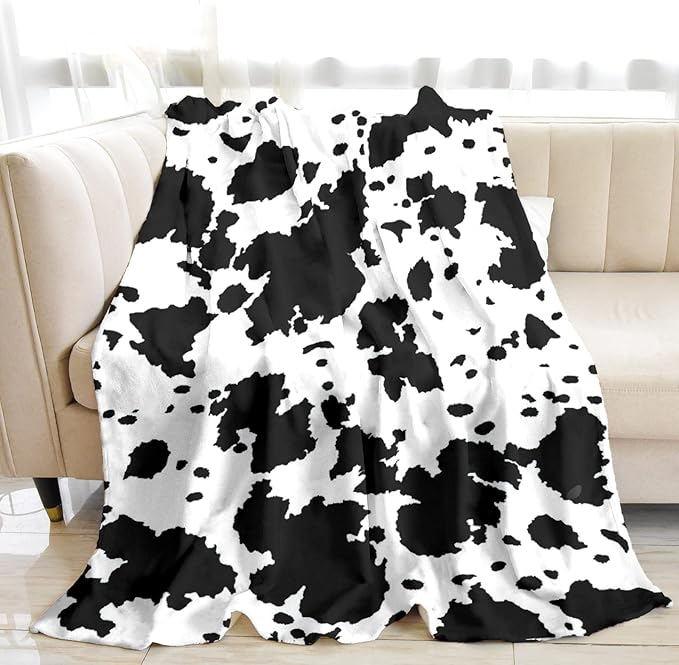 Cow Blanket for Adults, Cow Print Blankets and Throws, Cowhide Blanket for Girls, Cute Blankets for Teen Girls, Cow Print Stuff for Women, Highland Cow Decor for Bedroom, Cow Gifts for Women 50"x 60"