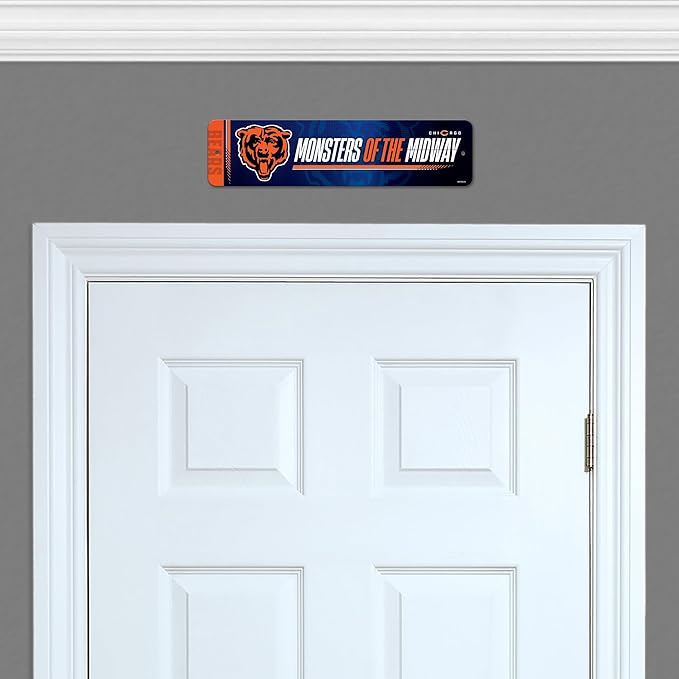 Rico Industries NFL Football Metal Street Sign 4" x 15" Home Décor - Bedroom - Office