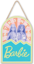 Mattel Barbie Sunny Skies on My Mind Hanging Wood Wall Decor - Fun Barbie Sign for Bedroom or Play Room