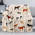 Horse Blanket, Soft Warm Fuzzy Fleece Plush Blanket 50''x40'', Smooth Cozy Flannel Throw Blanket for Bed/Couch/Office/Camping