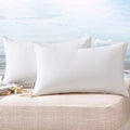 MIULEE Pack of 2 Decorative Outdoor Waterproof Pillow Covers Garden Cushion Sham Throw Pillowcase Shell for Spring Patio Tent Couch 12x20 Inch White