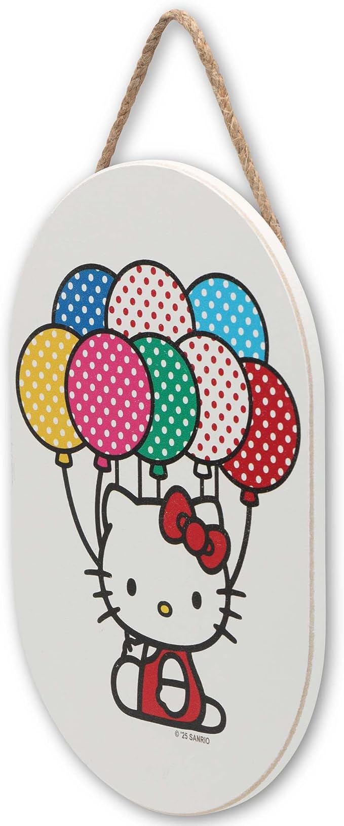 Hello Kitty Balloons Hanging Wood Wall Decor - Cute Hello Kitty Sign for Bedroom or Play Room