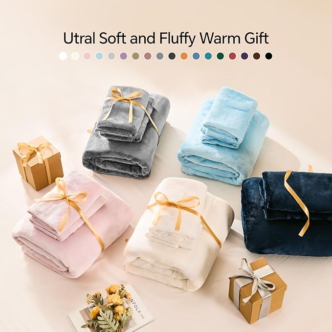 BEDELITE Flannel Sheets King Size Blue - Super Soft Fleece Sheets Set Fluffy Extra Plush, 4 Piece(Include Fitted Sheet, Flat Sheet, 2 Pillowcases)