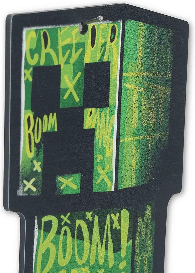 Open Road Brands Minecraft Creeper Metal Sign - Minecraft Creeper Sitting on TNT Block Graphic for Gaming Rooms and Kids’ Decor
