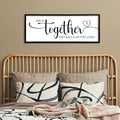 And So Together They Built A Life They Loved Sign Wall Decor 40"X15" Bedroom Above Over Bed Large Wood Framed Love Quotes for Couple Wall Hanging Art (Black)