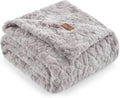 Cozy Bliss Faux Fur Throw Blanket for Couch, Fuzzy Soft Plush Thick Warm Fluffy Reversible Wave Textured Blanket for Sofa Bedroom Living Room, 55 * 70 Inches Tie-dye Grey