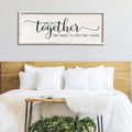 Surfapans And So Together They Built A Life They Loved Wall Decor 40”X15” Large Framed Farmhouse Wood Sign for Bedroom Above Bed Living Room Over Bed Wall Art Modern Hanging Decoration (White)