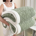 Sherpa Full Size Blanket for Bed - Fleece Soft Cozy Fuzzy Blankets Thick Warm for Winter and All Seasons,Green,Women 80 * 90 Inches