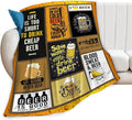 Beer Blanket Wheat Beer Throw Blankets Stuff Cozy Flannel Fleece Soft Plush Fuzzy Warm Lightweight Bedding Gifts for Women Girls Kids 60"X50"
