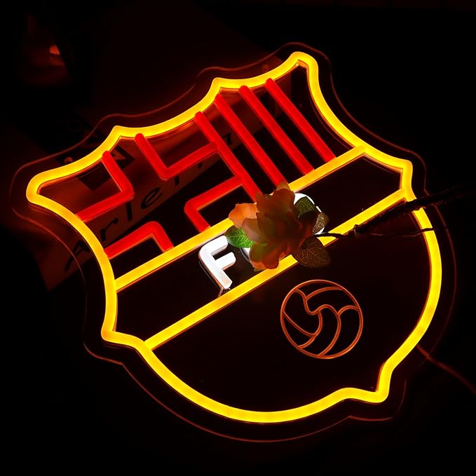Football Sports Neon Signs for Wall Decor，FC LED Neon Lights for Bedroom、Man Cave，Birthday、Christmas Gifts for Boys