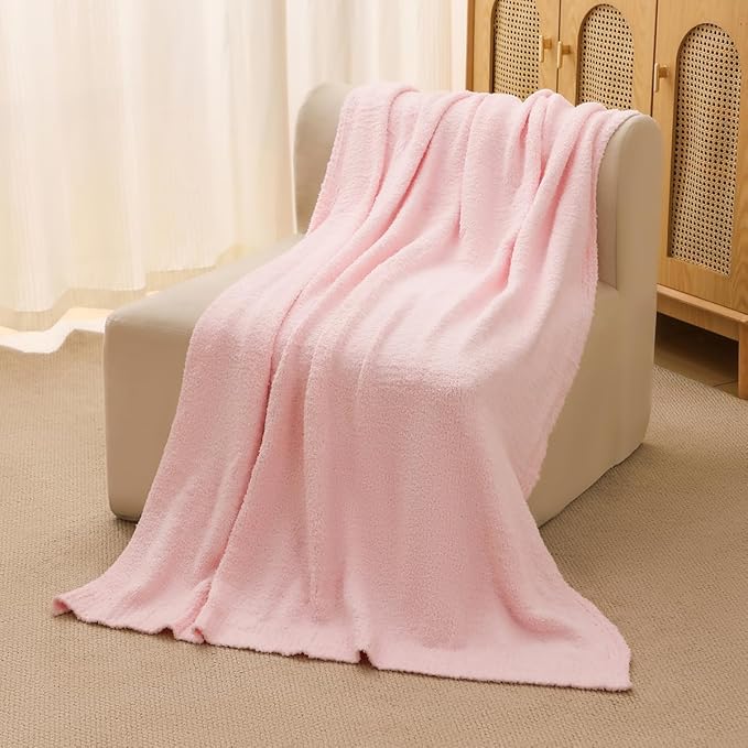 bearberry Super Soft Fluffy Throw Blanket Lightweight Cozy Warm Bed Blankets for Couch Bed Sofa All Season (Pink, 60”x80”)
