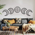 DYBOHF Room Decoration, 5 Pieces, Wall Decoration, Bedroom Decor, North Europe Wood Phase Moon Moon Indoor Bedroom Home Wall Decoration Bohemian (Black)