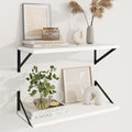 Axeman Deep Floating Shelves | 24 Inch White Wall Shelves Set of 2 | 10 Inch Deep Wood Floating Shelves for Wall | 24" W x 10" D White Shelves for Living Room Bathroom Kitchen
