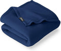 Bare Home Polar Fleece Blanket - Extra Long - Dark Blue - Warm & Cozy - Premium Fleece Throw for Bed, Sofa, Camping, Travel and Cold Nights - Lightweight (Twin/Twin XL, Dark Blue)