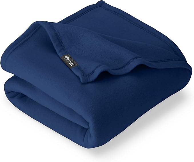 Bare Home Polar Fleece Blanket - King - Dark Blue - Warm & Cozy - Premium Fleece - Throw for Bed, Sofa, Camping, Travel and Cold Nights - Lightweight Blanket (King, Dark Blue)