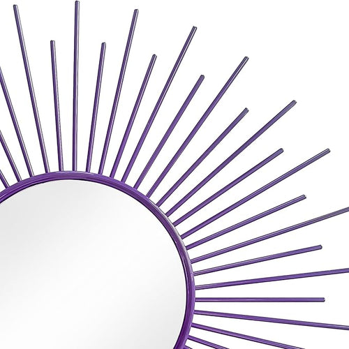 3 Pack Metal Mirrors for Wall Sunburst Wall Mirrors Home Décor Decorative Hanging Wall Art for Living Room Bedroom Entryway (Purple, Sunburst)