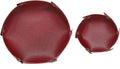 HARFINGTON 2pcs PU Leather Valet Tray Unisex Valet Tray Folding Round Catchall Tray Portable Entryway Table Tray Nightstand Bedside Desk Tray for Key Watch Coin Jewelry Dice, Wine Red