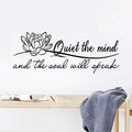 SEATUNE X-Large Inspirational Quotes Motivational Wall Stickers - Yoga Pilates Wall Decals - Bathroom Bedroom Living Room Home Vinyl Art Wall Decor - Quiet The Mind and The Soul Will Speak 41"X16"