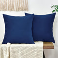 Throw Pillow Covers Decorative Velvet Set of 2 24x24 Inch Pillow Covers, Soft Navy Blue Large Pillowcases for Couch Sofa Bed Living Room, Farmhouse Home Boho Decor, Accent Cushion Covers