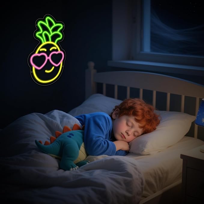 Pineapple Neon Sign, Funny Pineapple Led Neon Signs for Wall Decor, Dimmable Neon Light for Bedroom, Game Room, Kids Room, Bar Decoration, USB Light Up Signs for Party Decor