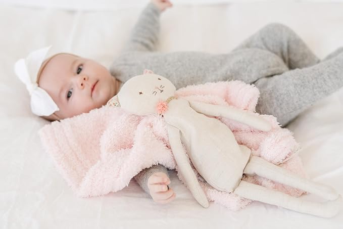 SARANONI Bamboni Baby Blanket | Luxury Plush Super Soft Blanket | Breathable Comfort Infant Baby Blankets for Boys & Girls | Light Pink, Mini - 15” x 20”