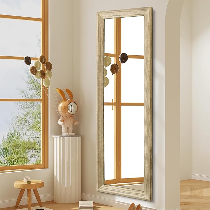 AAZZKANG Full Length Door Mirror Wooden Frame Large Mirrors for Wall 65"x22" Rectangular for Bedroom Living Room Bathroom Dressing Room Entryway