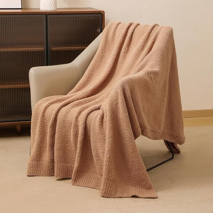 bearberry Super Soft Fluffy Throw Blanket Lightweight Cozy Warm Throw Blankets for Couch Bed Sofa All Season (Camel, 50”x60”)