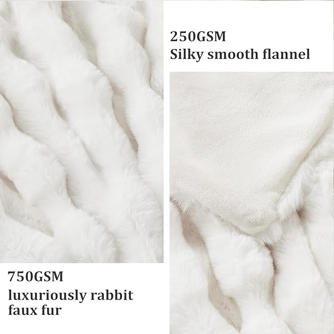 Faux Fur Twin Blanket for Couch, 1000 GSM Cozy Fuzzy Fluffy Soft Plush Thick Bubble Sherpa Blanket for Sofa Bedroom Living Room, Mothers Day Birthday Gifts for Women Home Decor
