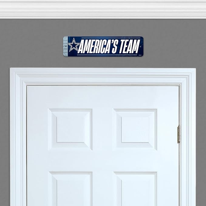 Rico Industries NFL Football Metal Street Sign 4" x 15" Home Décor - Bedroom - Office