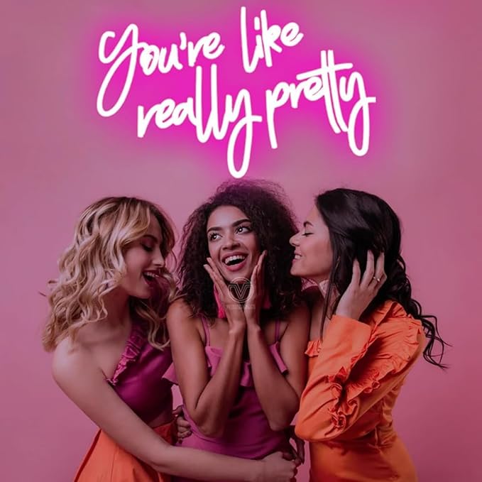 You're Like Really Pretty Pink Led Neon Light Sign for Wall Decor Girls Bedroom Sign Birthday Wedding Party Wedding Engagement Party Gifts for Girlfriend Valentine's Day