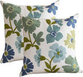 YIcabinet Pack of 2 Throw Pillow Covers,Flower Embroidery Pillow Case Soft Square Decorative Pillowcases for Home Sofa Couch 18x18 Inch