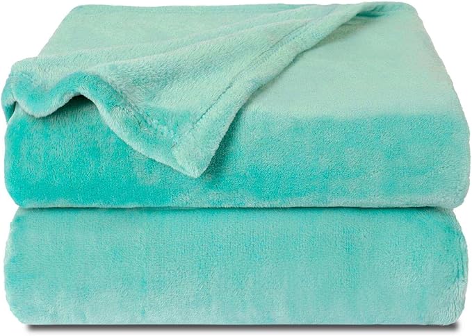 NANPIPER Fleece Blankets, Super Soft Flannel Fuzzy Blanket for Couch, Luxury Cozy Lightweight Microfiber Dog Blanket-Throw Size,Lake Blue