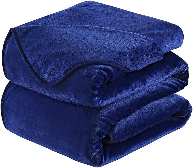 Flannel Colorful Blanket King Size for All Season - Premium Lightweight Anti-Static Super Soft Cozy Plush Throw, Lightweight Microfiber Winter Warm Blanket 90" x 108" King Royal Blue