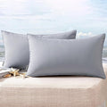 MIULEE Pack of 2 Decorative Outdoor Waterproof Pillow Covers Rectangular Garden Cushion Sham Throw Pillowcase Summer Shell for Spring Patio Tent Couch 12x20 Inch Light Grey