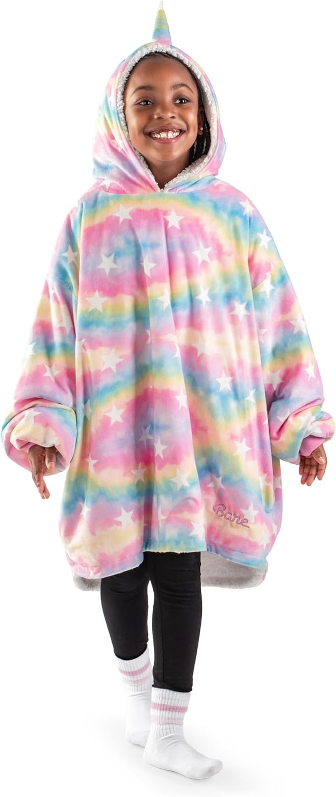 Bare Home Wearable Blanket Hoodie - Soft Plush Sherpa - Warm and Cozy - Oversized Wearable Blanket - Adult & Kid Sizes