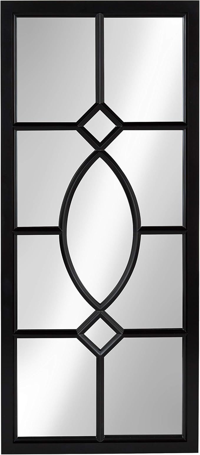 Kate and Laurel Cassat Modern Casual Window Wall Accent Mirror, Black