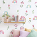 QUCHENG Nursery Wall Stickers Boho Kids Room Decor Girls Bedroom Removable Wall Decals Vinyl Murals DIY Cute Decorations 12 Sheets