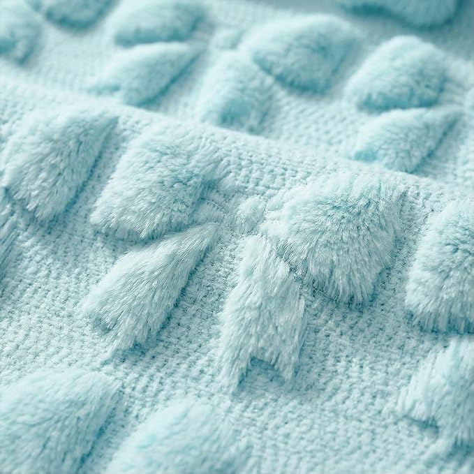 Horaldaily Valentine Bow Blanket Throw, Blue Bow Soft Fuzzy Plush Faux Fur Cozy Blankets for Couch Sofa Bed Lounging, Ideal Gifts for Kids Adults Wife Self, 60x80