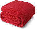 Whale Flotilla Twin Size Fuzzy Fleece Blanket for Bed, 60x80 Inch Fluffy Warm Soft Jacquard Blankets for All Season, Lightweight and Cozy, Red