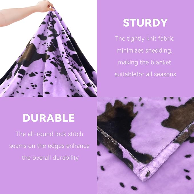 Purple Throw Blanket for Women- Ultra Soft Lightweight Fuzzy Cute Blankets for Teen Girls, Room Decor & Cozy Gifts for Women Girls 50x60 Inches